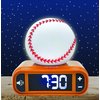 Lexibook, Baseball - Baseball Nightlight Alarm Clock, Sounds and Melodies, LCD Backlit Screen, Luminous, Snooze, Brown/White, RL800BL