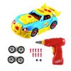 Pup Go Construction Toys Take Apart Toy Car Racing 30 Pieces with Realistic Sounds & Lights – Build Your Own Car Kit with Electric Drill Tool for 3 Year Old Boys(4 Spare Screws Included)