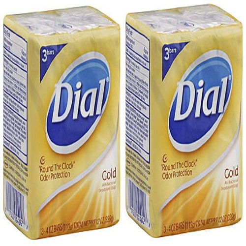 Dial Gold Antibacterial Deodorant Bar Soap, 3 ct, (Pack of 2)