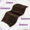 LaaVoo Beaded Weft Hair Extensions Real Human Hair Brown Bead Hair Extensions Weft Human Hair Dark Brown Human Hair Extensions Beaded Weft Brown 20 Inch 50G