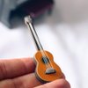 Toyvian 2Pcs Miniature Guitar Dollhouse Mini Musical Instrument Wood Bass Guitar Model Ornament for Fairy Garden Accessories Kids Play Toys Birthday Gifts Random Color