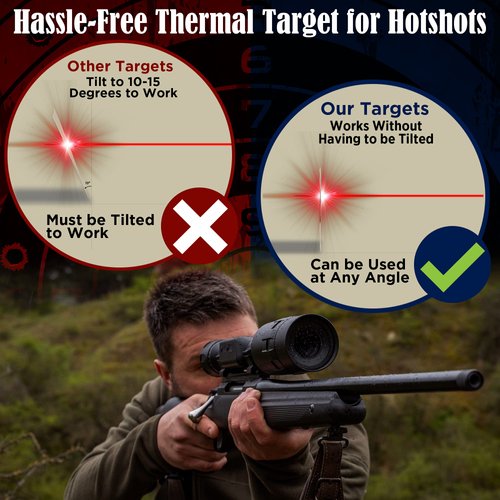Internal Energy Zeroing Thermal Targets - 30 Pack - Passive Range Targets for Shooting Rifle - No Tilting or Power Required - Extra-Bright Thermal Squares for Outdoor Range