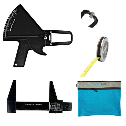 AnthroFlex Basic Anthropometry Kit with Slim Guide Skinfold Caliper, AnthroMetrix Software, Lufkin W606PM Tape Measure, Small Bone Anthropometer, Manual (Black)