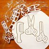 Set of 3 Hairdressing themed Cookie Cutters (Cutting Scissors, Thinning Scissors, Hair Comb), 3 pieces - Bakerlogy