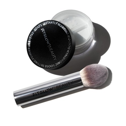 Fitglow Beauty | Bamboo Hyaluronic Loose Setting Powder + Brush Duo