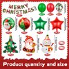 Christmas Party Decorations Supplies, Christmas Balloon Arch kit with White Snowman Christmas Santa Foil Balloon, Christmas Tree Balloons Red Star Balloons for Xmas Party Decorations(Green Red)