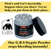 G.B.S Styptic Powder Jar for Nicks and Cuts Stops Bleeding Instantly Relief Face Neck Soothes Skin and Pore After Shave, Pack of 18 Double Edge Safety Razor Blades DE Blade Refills