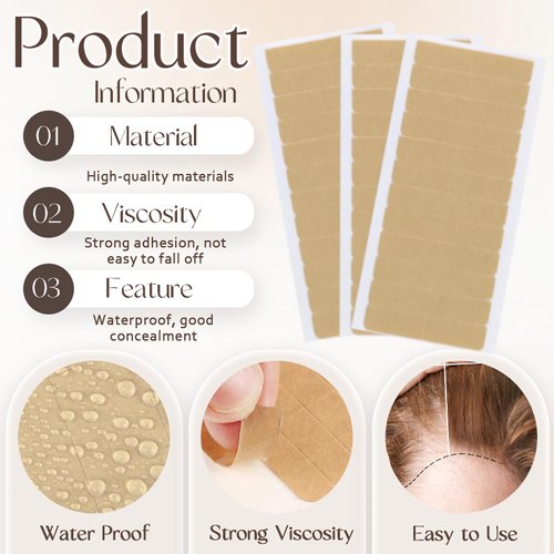 Ceoyiler 120 Pcs Hair Extension Tape, Double Sided Hair Extension Tape, Invisible Tape in Hair Extensions, No Residue Transparent Replacement Tape for Hair Extensions, 1.6 * 0.3inch per Piece