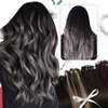 Moresoo Ombre Black Hair Extensions Micro Beads Human Hair Balayage Micro Link Hair Extensions Off Black To Silver Hair Extensions Ombre Gery Micro Link Hair Extensions Human Hair 20In 1G/S 50G