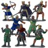 ArtCreativity Knight Action Figures for Kids, Set of 16, Free-Standing Knight Figurines with Realistic Details, Medieval Party Decorations and Cake Toppers, Knight Party Favors for Boys & Girls