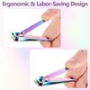 6 Pieces Stainless Steel Nail Clipper Set Nail Cutter Portable Sturdy Nail Clippers Fingernails and Toenail Clipper Cutter for Women Men, Rainbow Color