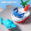 iPlay, iLearn Toddler Boat Bath Toys, Baby Bathtub Shower Toy Set W/ Wind up Swimming Boat, Floating Fish, Kids Bathtime Water Play, Birthday Gift Stocking for 18 Month, 2 3 4 Year Old Boy Girl