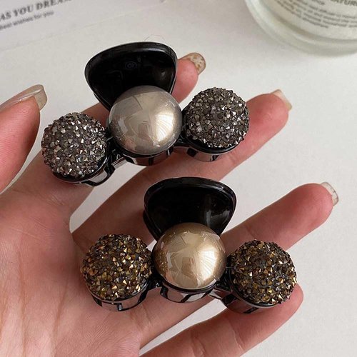 6 Pcs Sparkle Rhinestone Hair Claw Clips Small Crystal Pearl Hair Jaw Clips Non Slip Hair Barrette Hair Grips Hair Accessories for Women and Girls