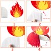 10Pcs Fire Flame Theme Honeycomb Centerpieces Fire Birthday Party Decorations for Table Flame Theme Centerpiece Decorations for Firefighter Fire Truck Birthday Party Supplies