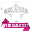 Birthday Sash and Crown for Women Girls, Happy Birthday Tiara & Sash Set, Rhinestone Birthday Headband, Birthday Decorations for Girls, Birthday Gifts for Women, Happy Birthday Accessories