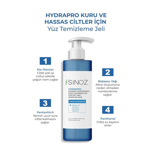 sinoz Hydrapro Intense Moisturizing Face Cleansing Gel for Dry and Sensitive Skin