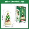 MEIEST Christmas Tree Building Blocks Music Box Set with Dust-Proof Dome,Xmas Holiday Construction Toy Gift,Home Decor (Starlight Christmas Tree)