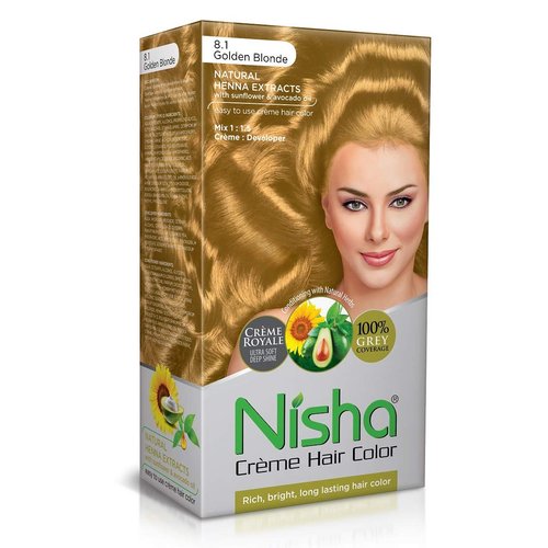 Nisha cream hair color Fashion Highlights And Rich Bright Long-Lasting Colour Golden Blonde (pack...