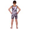 KO Sports Gear - Unisex Wrestling Singlet (Reaper Skull, Youth Medium)