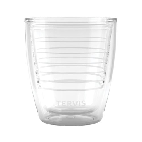 Tervis Clear & Colorful Tabletop 12oz Made in USA Double Walled Insulated Tumbler Travel Cup Keeps Drinks Cold & Hot, 12oz, Clear