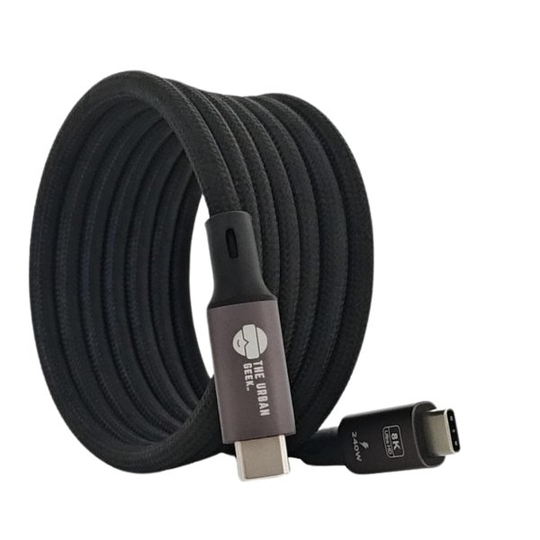 TheUrbanGeek 240W Thunderbolt 4 Cable, 40Gbps Data Sync, USB 4.0, 8K Display, Fast Charging Cable for iPhone 15/Pro/Plus/Max, Android, Laptop, Gaming Console, Monitors