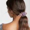 Sankuwen Floral Rhinestone Hairpin Luxury Crystal Flower Hair Barrette Clip (Purple)