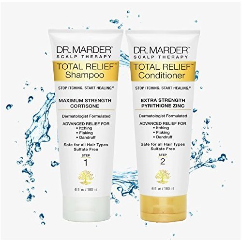 Total Relief Dermatologist Formulated A-D Anti-Dandruff Shampoo & Zinc Pyrithione Conditioner - 2 Pack Set for Men - Stop Hair Loss + Hair Growth - Treat Psoriasis Flakes Sc