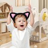Cat Ears Headband, Black Cat Ears Hair Headbands, Cute Plush Headwear Princess Hair Bands, Lovely Cat Hair Hoop for Makeup Shower, Cosplay Ears Accessories for Women Girls Wearing and Decoration