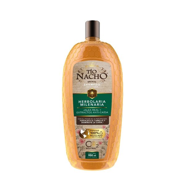 Tío Nacho HERBOLARIA MILENARIA, Shampoo JALEA REAL, extractos de CHILE, BARDANA, ALOE VERA y JOJOBA,