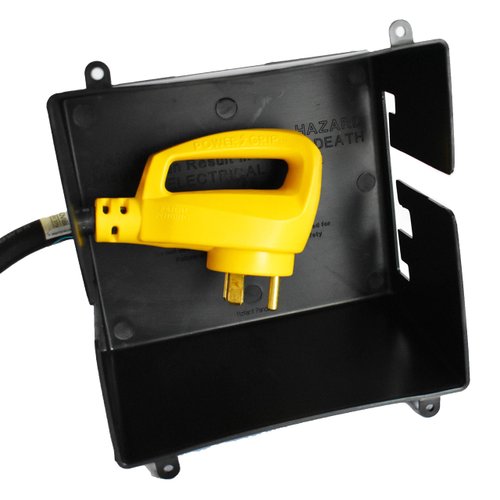 GR Innovations RV Extension Cord Cover | Plug Saver | Outdoor Electrical Cord Cover | Elevates & Shields Outdoor Extension | 30 Amp Some 50 Amp