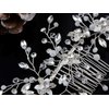 Alilang Silver Tone Zirconia Cubic Czech Crystal Rhinestone Rustic Floral Leaves Bridal Prom Hair Comb
