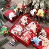 Wiwiqing 12 Set Christmas Classroom Gifts Set Christmas Mini Stuffed Animals Toys with Xmas Cards and Organza Bags for Students Christmas Party Favors Goodie Bag Filler Classroom Exchange Gift