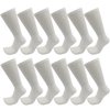 USBingoshop 12 Pairs Mens Physicians Approved Crew Diabetic Socks Cotton 10-13 (12 Pairs D-White)