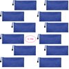 Sailing-go 12 Pieces Blue Zipper Waterproof Bag Pencil Pouch for Cosmetic Makeup Bills Office Supplies Travel Accessories and Daily Household Supplies