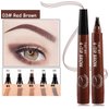 Liquid Eyebrow Pen, Waterproof Microblading Eyebrow Pencil #3 Red Brown