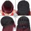 Spotlight Ombre Burgundy Red Bob Human Hair Wigs with Bangs 10 Inch Ombre Red Short Bob Wigs With Bangs 180% Density (Ombre Red, TT1B/99J Color)