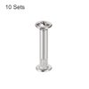 uxcell Screw Post Fit for 3/16"(5mm) Hole Dia, Female 4x25mm Belt Buckle Binding Bolts Leather Fastener Carbon Steel 10 Sets