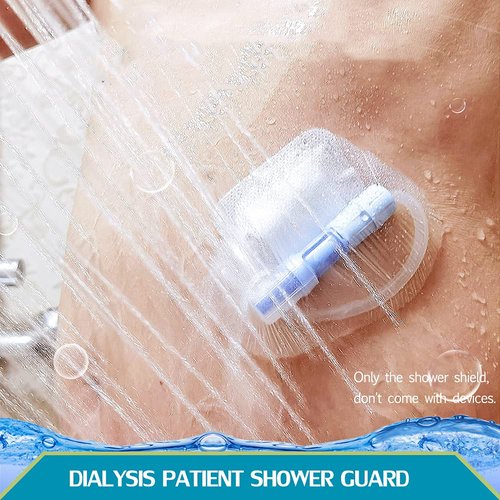 Waterproof Stretch Adhesive Bandage PD Dialysis Catheter Shower Cover Wound Shields for Picc Line Chest Peritoneal Chemo Port Transparent Film Bathing Water Barrier Protector, 6"x6"(Pack of 50)