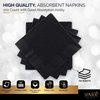 Amcrate Big Party Pack 100 Count Black Beverage Napkins - Ideal for Wedding, Party, Birthday, Dinner, Lunch, Cocktails. (5” x 5”)