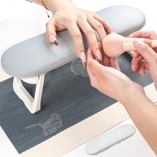 Nail Arm Rest Cushion, Professional Adjustable Nail Hand Rest Stand Arm Rest for Acrylic Nails Cushion Hand Holder, Hand Pillow Stand with PU Leather Soft High-Density Sponge, Manicure Nail Tool