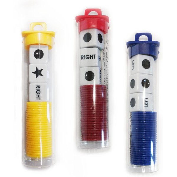 Left Right Center dice Game Prime Set Bundle- 3 Pack Assorted Colors