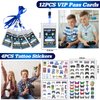 126 PCS Video Game Party Favors, Gaming Birthday Party Favors with Drawstring Bags VIP Pass Tickets Stamper Keychain Notebook Game On Party Favor Bags Gamer Party Supplies for Kids Adult