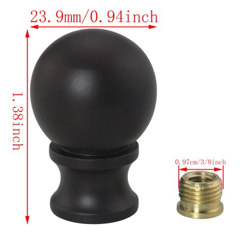 DGBRSM 2pcs Dual -Thread Lamp Finial Oil Rubbed Bronze Steel Ball Knob Lamp Shades Finials Cap Knob Lamp Decoration for Lamp Harp Holder