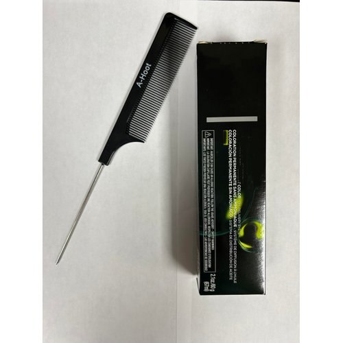 Generic A-HOOT PIN TAIL COMB WITH Pro ln?𝐚 Ammonia-Free Permanent Hair Color Dye, 100% White/Grey Hair, 2024-2025 version (6/6N, 2.1OZ)