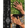 DIVAWOO 12 Sheet Henna Tattoo Stencils, Hand Temporary Tattoo Stickers, Indian Arabian Self Adhesive Tattoo Templates