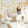 100 PCS Glitter Gold Five Star Cutouts Paper Star Confetti Cutouts Gold Star Cutouts for Bulletin Board Stars Accents Classroom Wall Party Decoration Supply