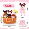 Qpewep Basket of Baby Plush Dolls - 8" Plush Diversity Baby Dolls- 6 Piece Set Interchangeable Clothes Soft Stuffed Plush Figures for All Ages Xmas Gift