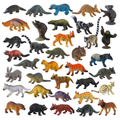 JOKFEICE Small Animal Figures for Kids, 36PCS Realistic Forest Animals Baby Figurines, Woodland Creatures Figurines, Educational Toys for Christmas Science Project Cake Party Decor