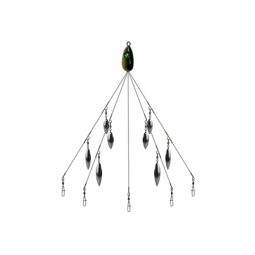 Alabama Umbrella Rig with 5 arm 8 Blade for bass Fishing Lure Salwater Stripers Swim Bait (Orange 8 Blade)