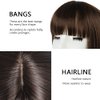 HSPJHTM Bob Wig, Brown Short Wigs Flame Retardant 14" Straight Silky Fluffy Womens Hair Wigs Synthetic Black Wig With Bangs Girl Cosplay Colorful Blonde Women Daily Much Colors (Free Wig Cap)